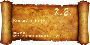 Kurusta Erik névjegykártya